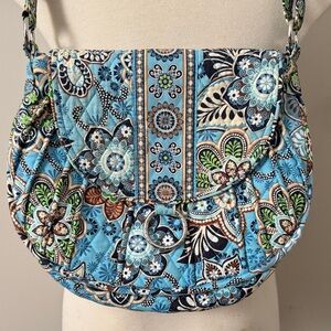 Vera Bradley Blue and Green Floral Shoulder Bag